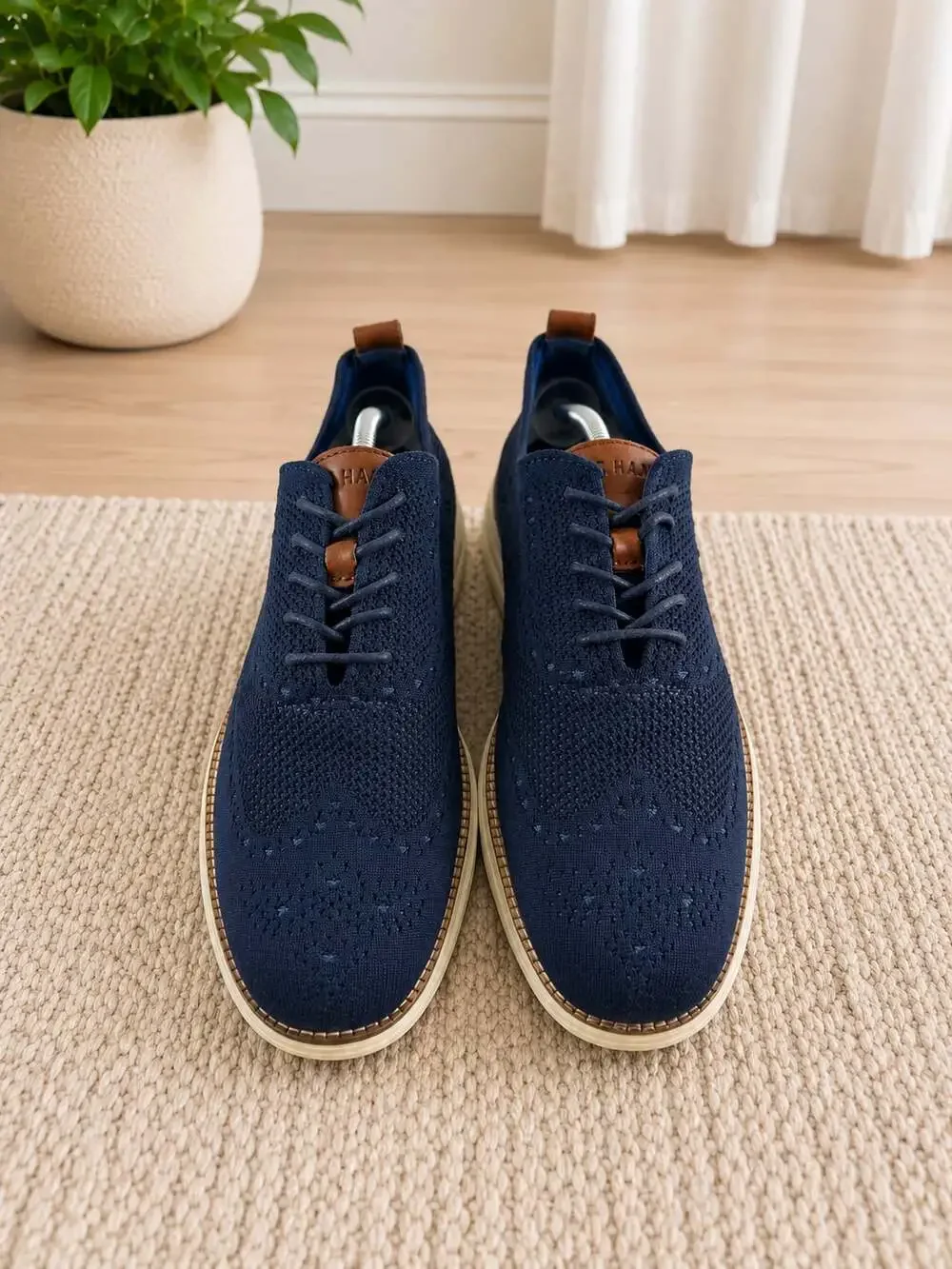 Cole Haan OriginalGrand Stitchlite Wingtip Oxford Navy Knit Shoes Men’s 10M